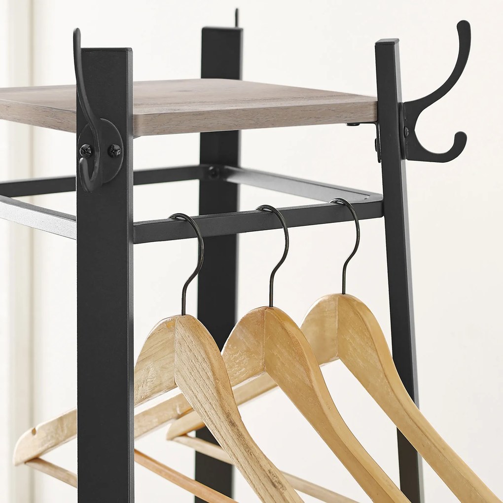Bengaleiro 43 x 43 x 180 cm preto-greige