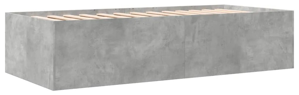 Sofá-cama com gavetas sem colchão 90x190 cm cinzento cimento