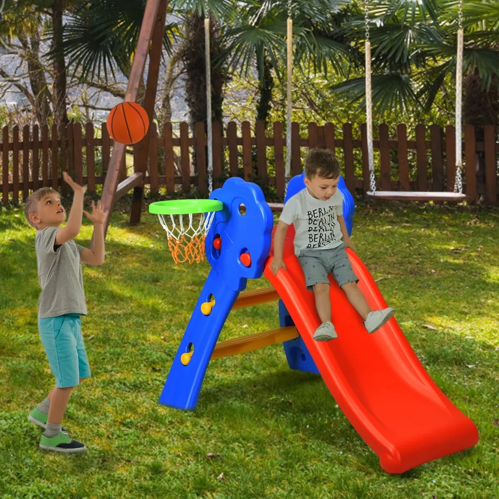 Escorrega para crianças com Basquetebol dobrável para crianças de 3-8 anos de idade para o jardim