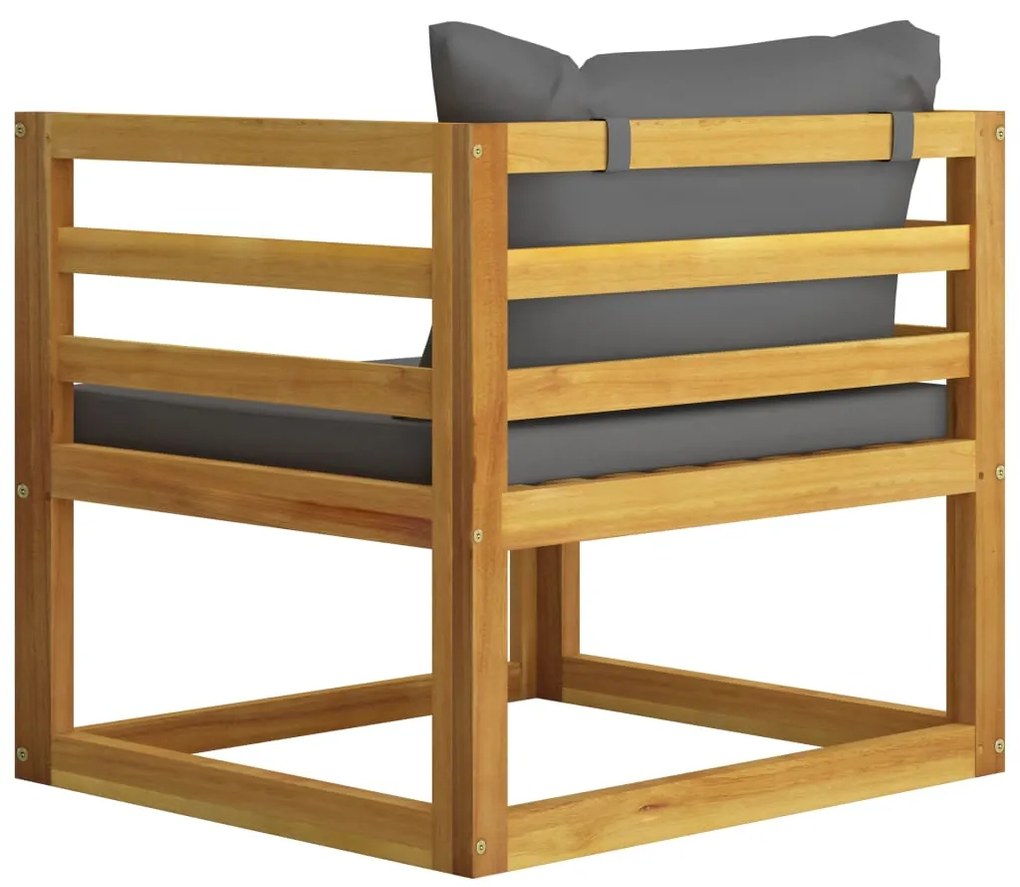 5 pcs conjunto lounge de jardim c/ almofadões acácia maciça