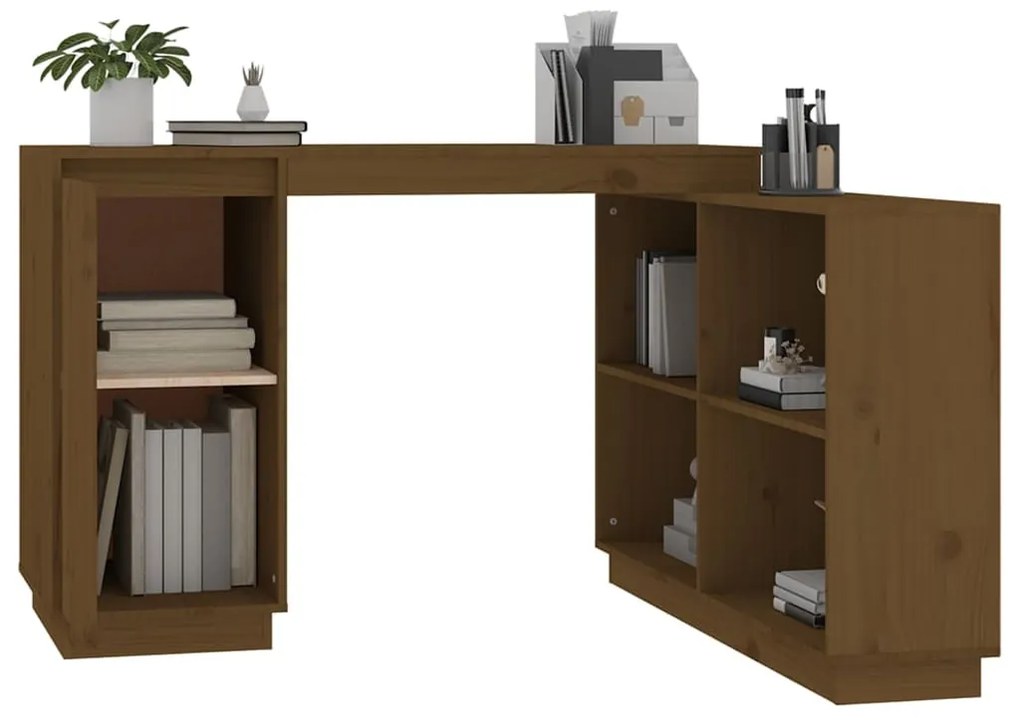 Secretária 110x50x75 cm pinho maciço castanho-mel