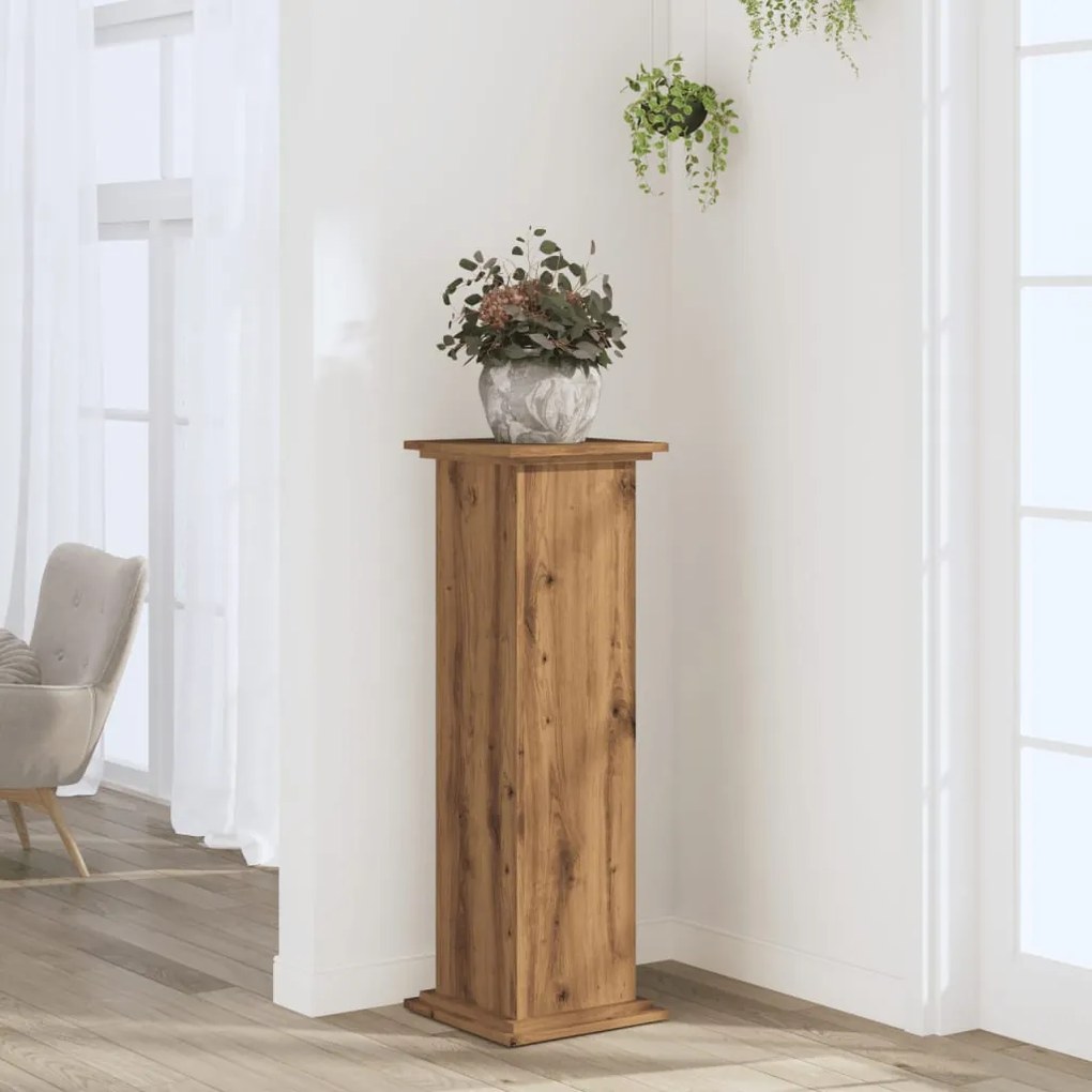 vidaXL Suporte plantas 33x33x100 cm deriv. madeira carvalho artisiano