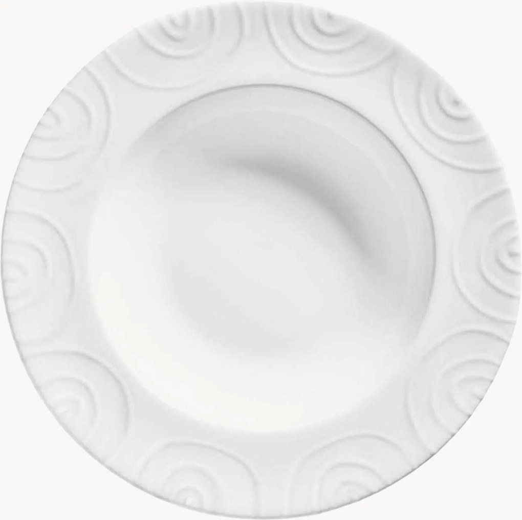 Prato de sopa artesanal Weißgeflammt