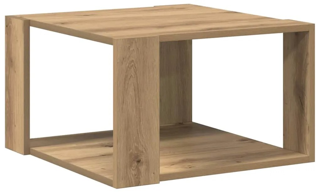 Mesa de Café Carvalho Artesanal 51,5x51,5x30 cm Madeira Engenheirada