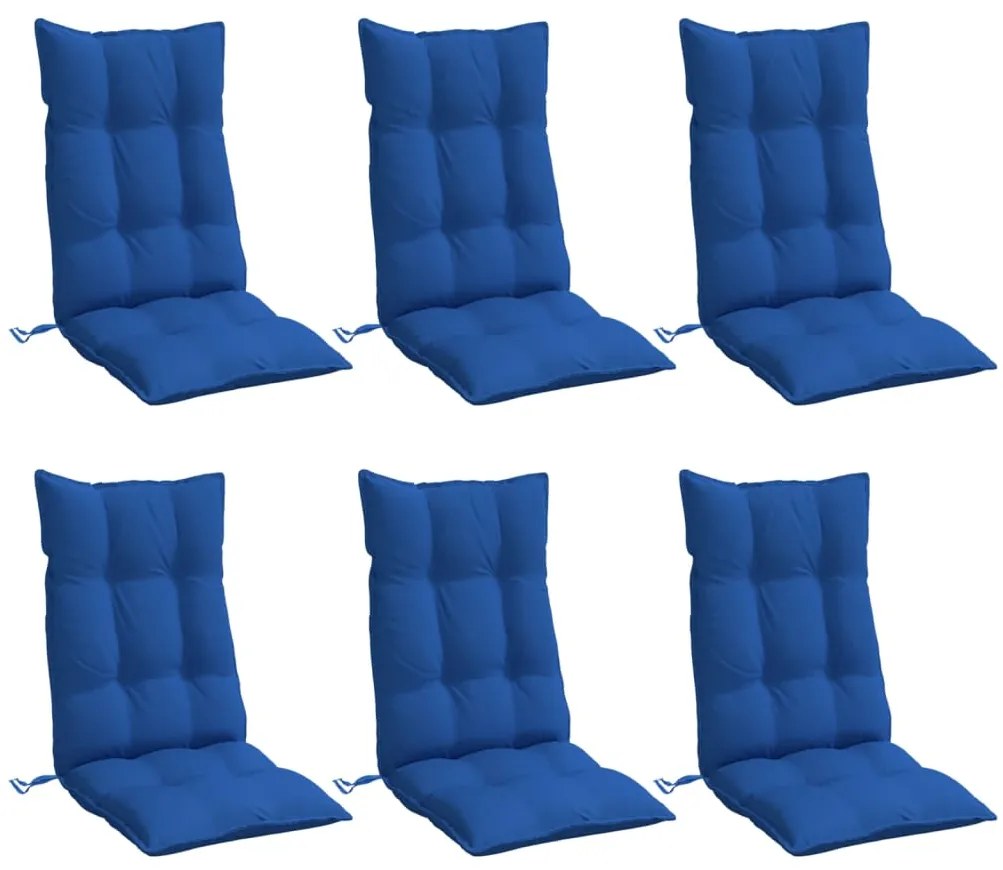 Almofadões cadeira encosto alto 6 pcs tecido oxford azul real