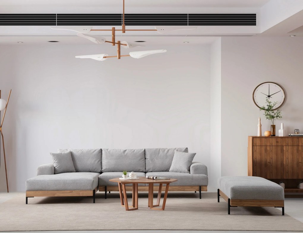 Sofá de Canto Eti – Cinzento – 170 x 280 cm