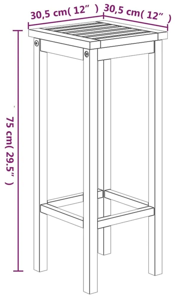 7 pcs Conjunto de bar para jardim madeira de acácia maciça