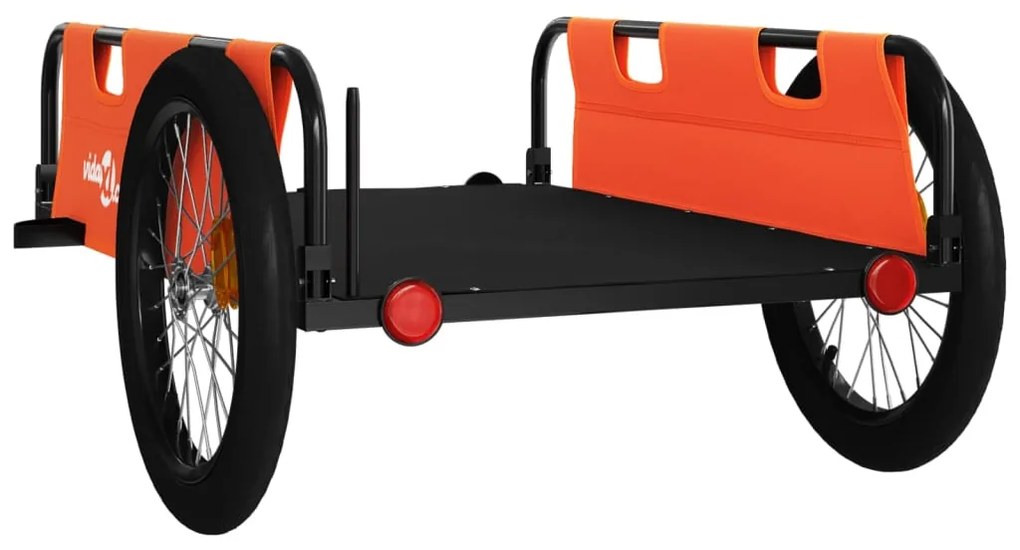 Reboque bicicleta tecido oxford/ferro laranja/preto