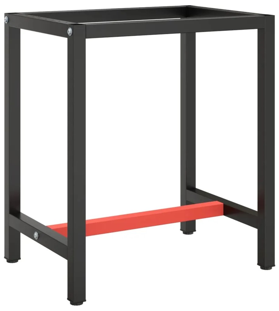 vidaXL Estrutura p/ bancada 70x50x79 cm metal preto e vermelho mate