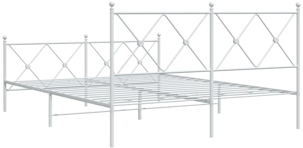 Estrutura de cama com cabeceira e pés 160x200 cm metal branco
