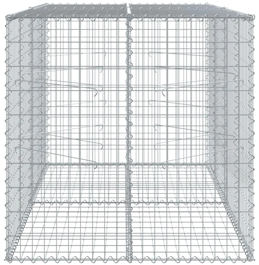 Cesto gabião com cobertura 200x100x100 cm ferro galvanizado