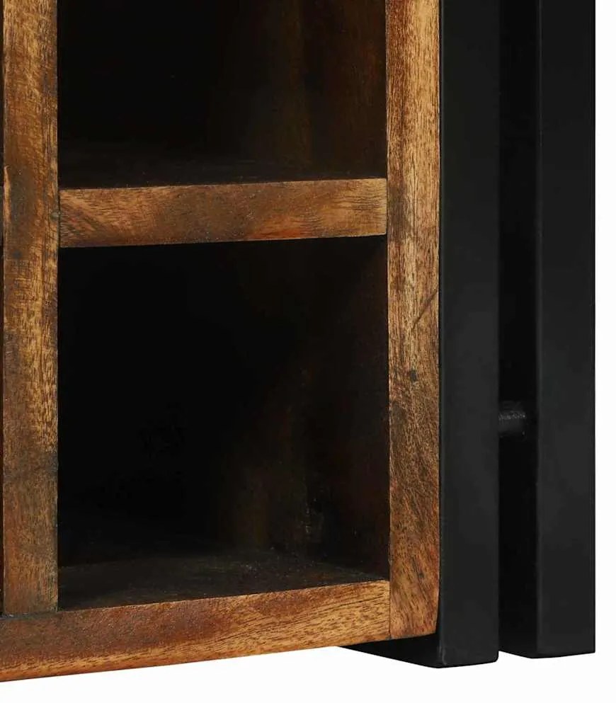 Apoio para Vinho 34.5x35x39 cm Madeira Recuperada Sólida