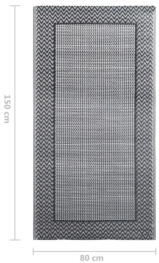 Tapete de exterior 80x150 cm PP cinzento