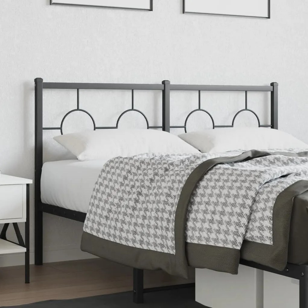 vidaXL Cabeceira de cama 135 cm metal preto