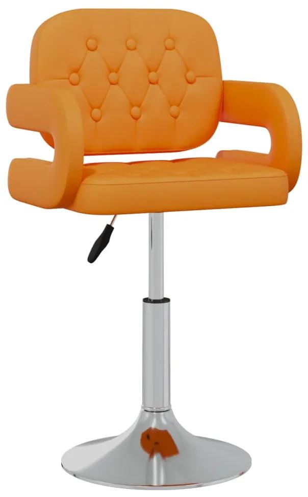 335554 vidaXL Cadeira de jantar giratória couro artificial laranja