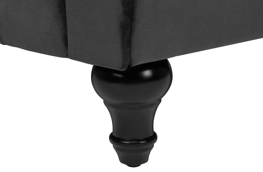 Poltrona em veludo preto CHESTERFIELD Beliani