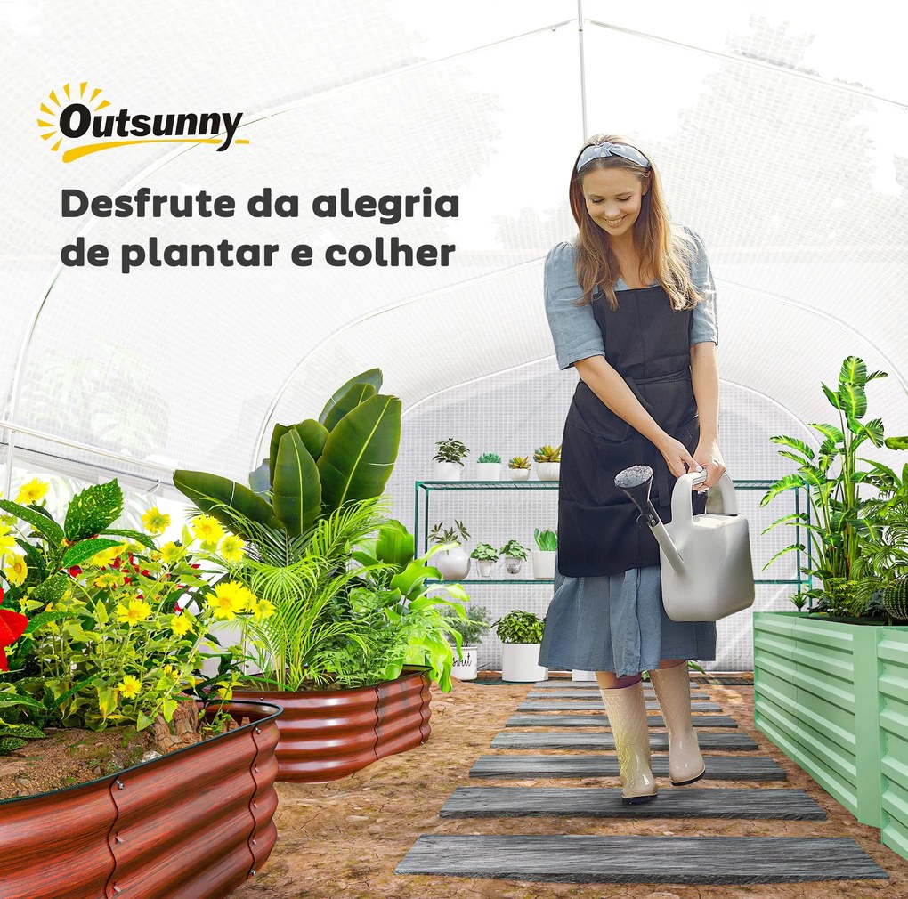 Estufa tipo Túnel 6x3x2 m Estufa de Exterior com 8 Janelas Cobertura d