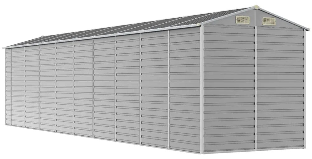 Abrigo de jardim 191x810x198 cm aço galvanizado cinzento-claro