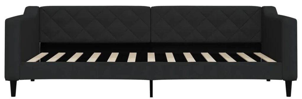 Sofá-cama com colchão 90x200 cm tecido preto