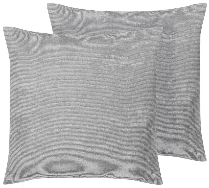 Conjunto de 2 almofadas decorativas em veludo cinzento 45 x 45 cm NOLANA Beliani