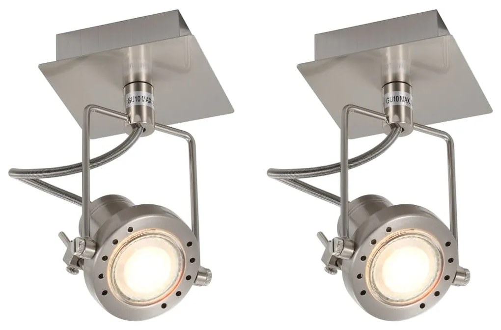 vidaXL Holofotes 2 pcs GU10 prateado