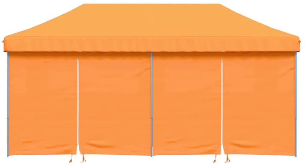 Tenda para festas pop-up dobrável c/ 4 paredes laterais laranja