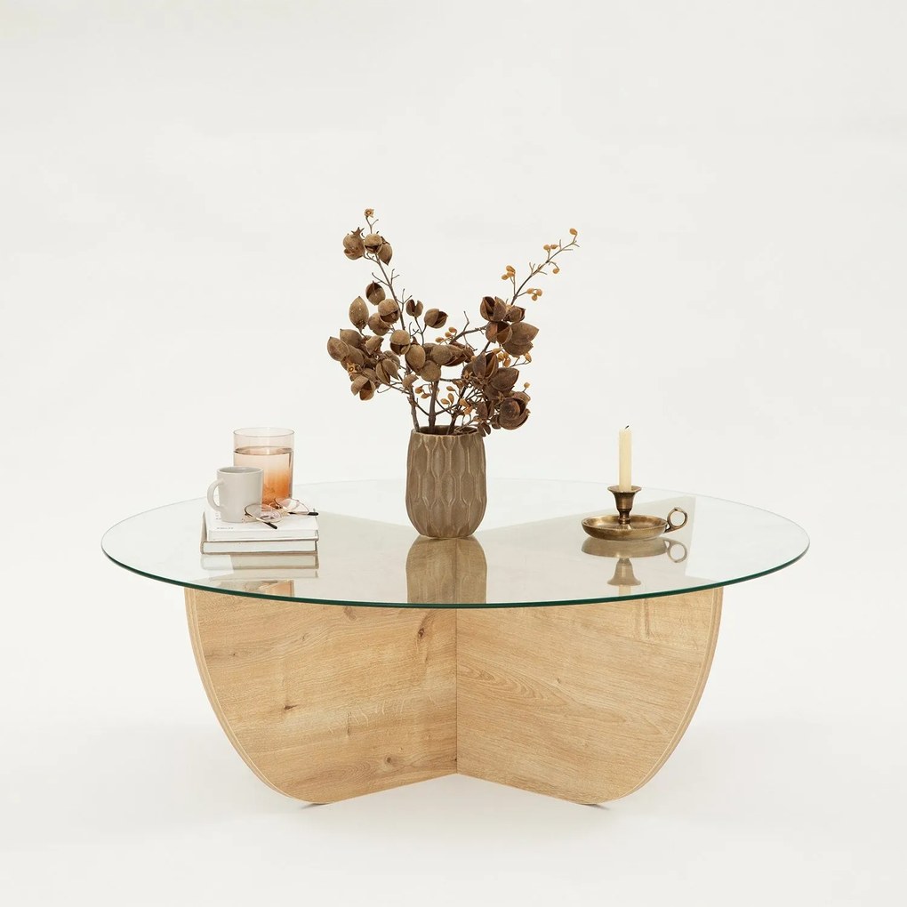 Mesa de Café Lily - Carvalho Safira - 90x30x90 cm