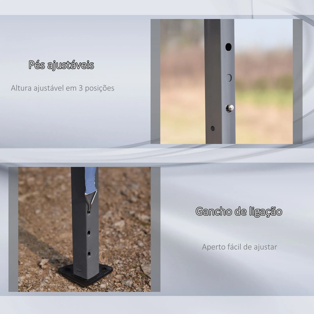 Outsunny Tenda Dobrável 6x3 Tenda de Jardim Portátil com Bolsa de Transporte Tecido Oxford Estrutura de Aço para Exterior Festas Acampamento Azul