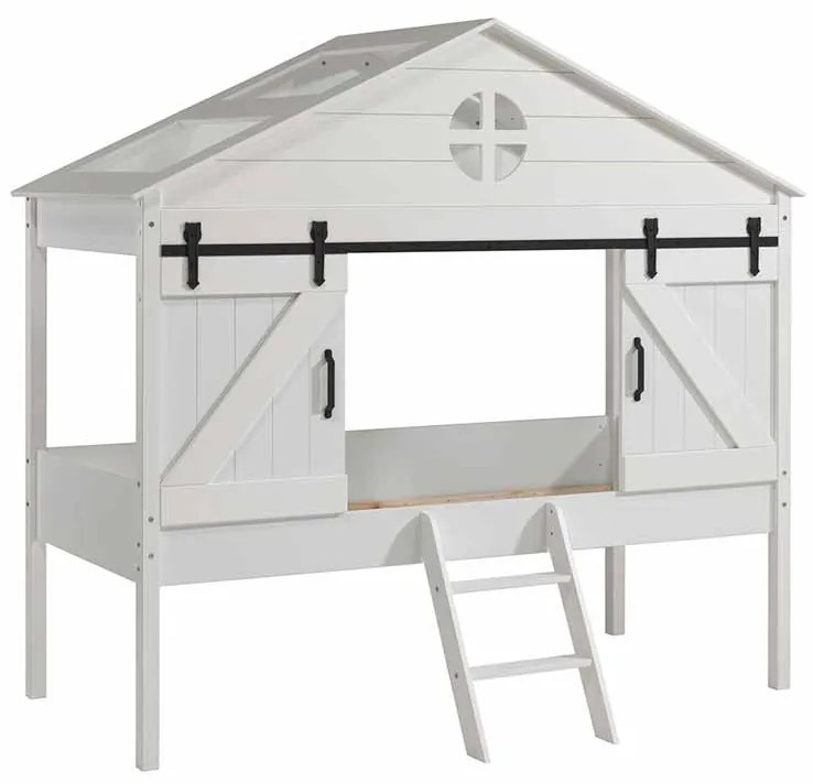 Cama infantil Alta Tipo Celeiro BARNIE 90x200 CM Branca