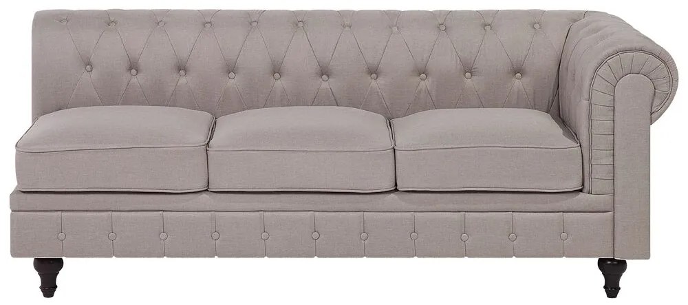 Sofá de canto com 6 lugares versão à direita em tecido creme CHESTERFIELD Beliani