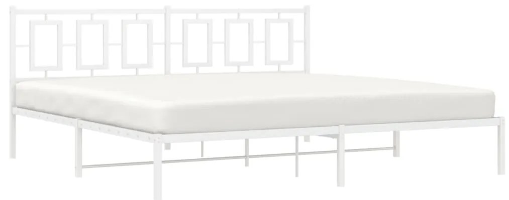 Estrutura de cama com cabeceira 200x200 cm metal branco