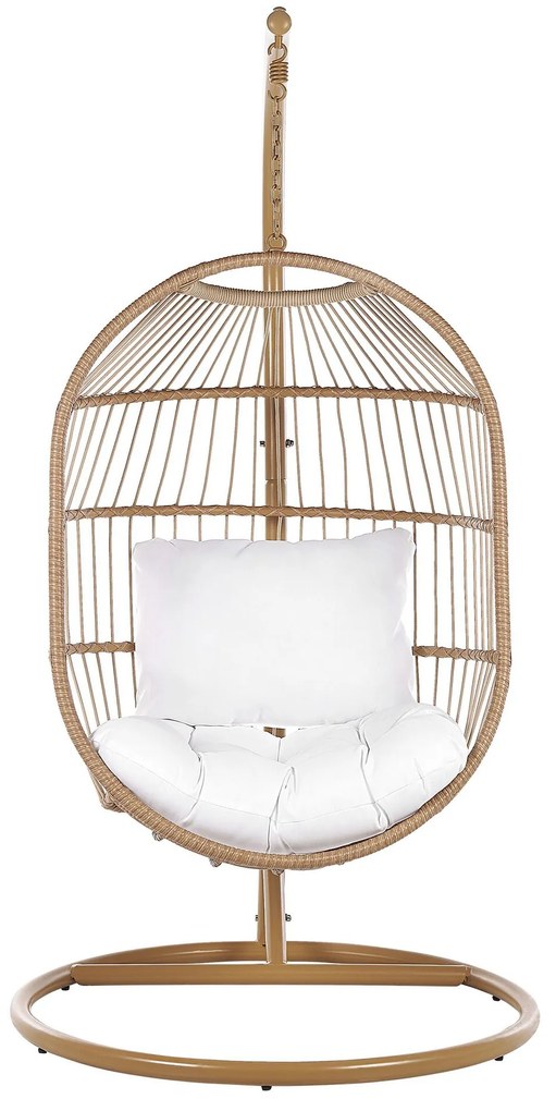 Cadeira suspensa em rattan creme com suporte ALBA Beliani