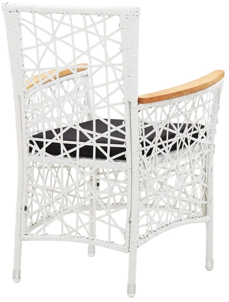 5 pcs conjunto de jantar para exterior vime PE branco