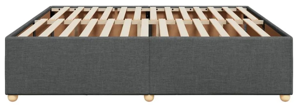 Estrutura de cama sem colchão 180x200 cm tecido cinzento-escuro