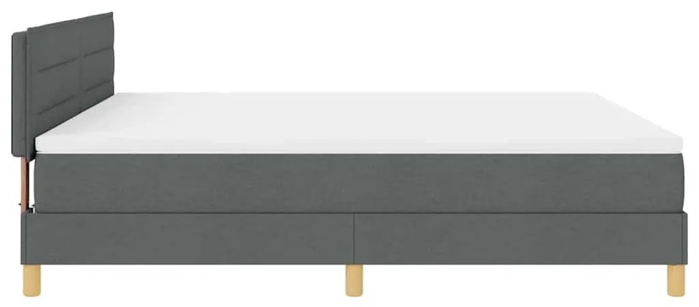 Cama Box com Colchão e LED Cinza Escuro 180x200 cm Tecido