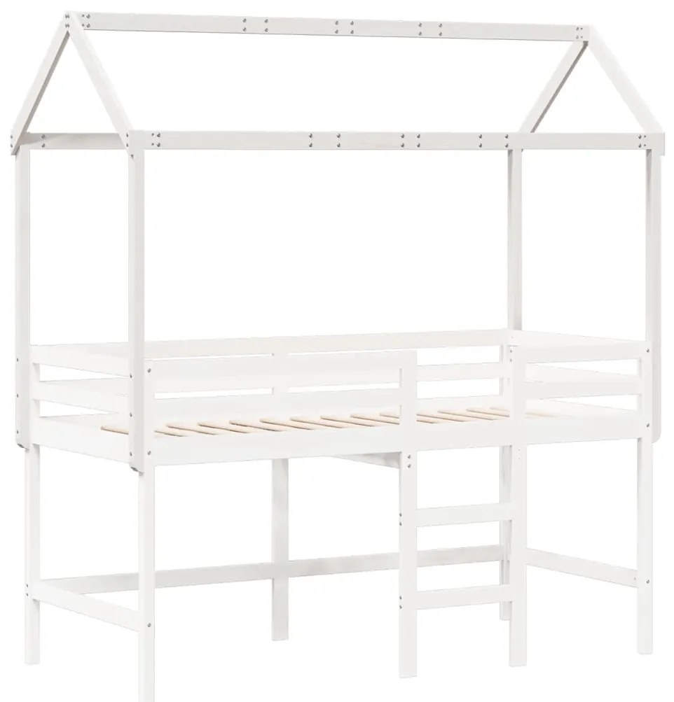 Telhado de cama infantil 207x95,5x159 cm pinho maciço branco