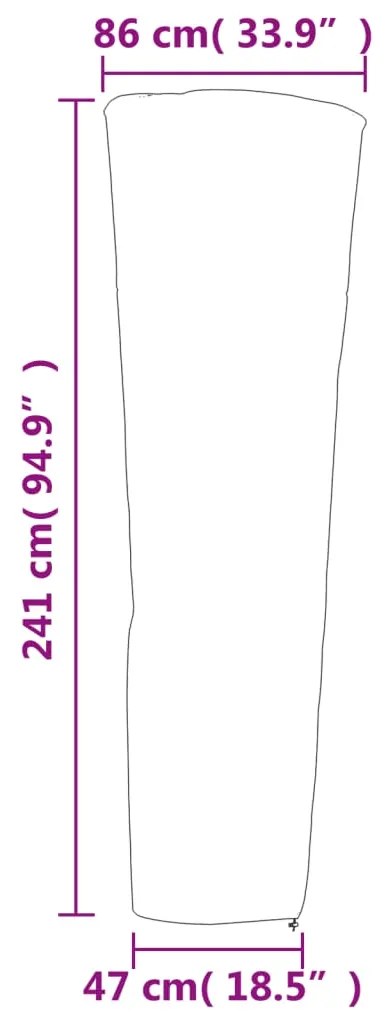 Capas p/ aquecedor forma pirâmide 2pcs 86x47x241cm oxford 420D