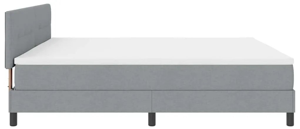Cama Box com Colchão Cinza Claro 200x200 cm Tecido