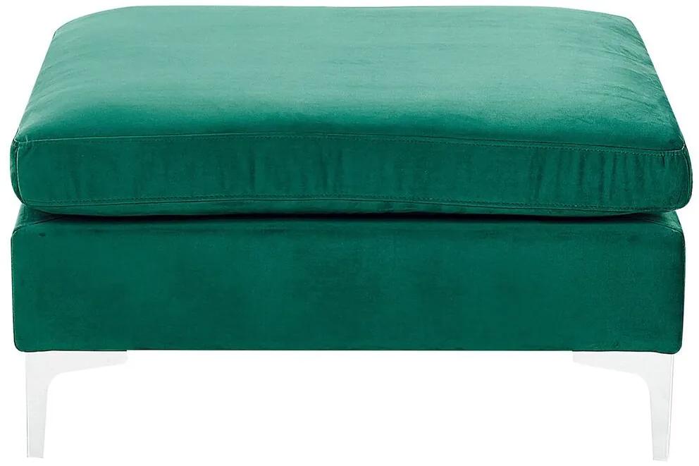 Sofá de canto 5  lugares com repousa-pés em veludo verde à direita EVJA Beliani