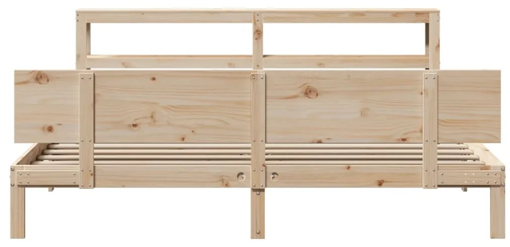 Estrutura de cama com cabeceira 200x200 cm pinho maciço