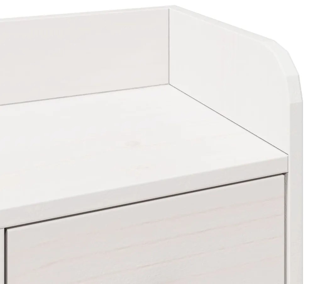 Cama com estante sem colchão 75x190 cm pinho maciço branco