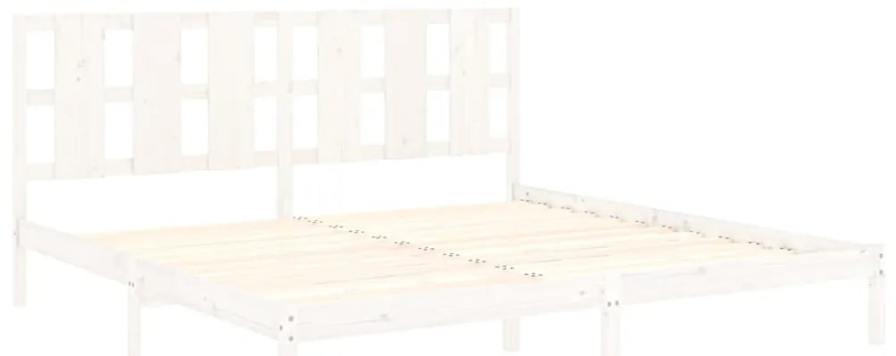 Cama sem colchão 200x200 cm madeira de pinho maciça branco