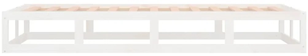Estrutura de cama branco 100x200 cm madeira maciça