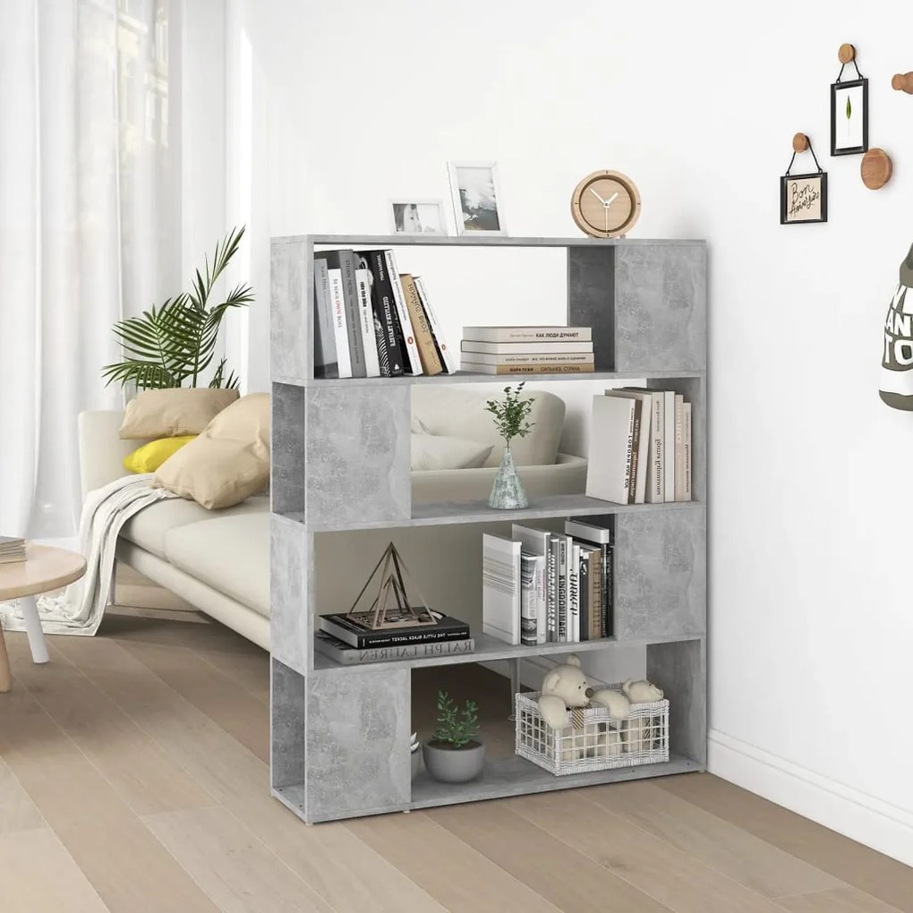 vidaXL Estante/divisória 100x24x124 cm cinzento cimento