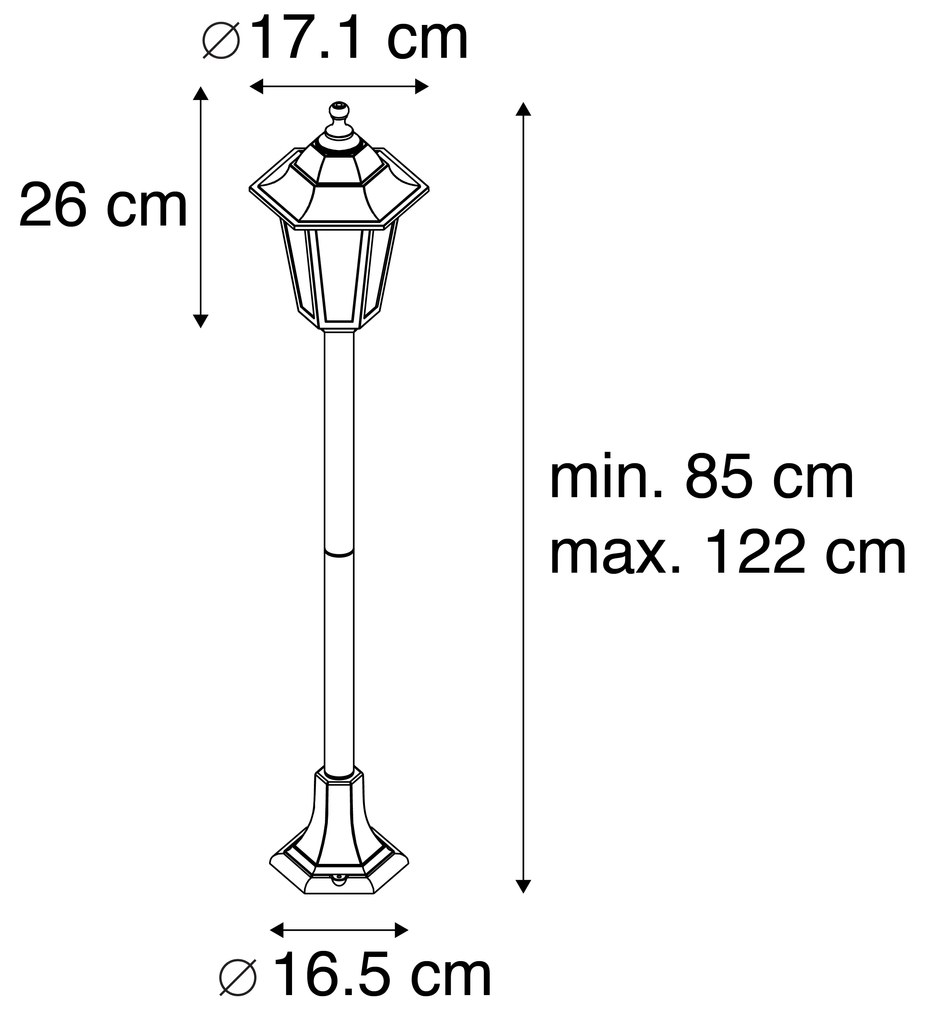 Lanterna romântica preta IP44 - NEW HAVEN Clássico / Antigo