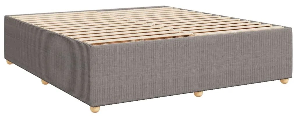 Cama com molas/colchão 200x200 cm tecido castanho-acinzentado