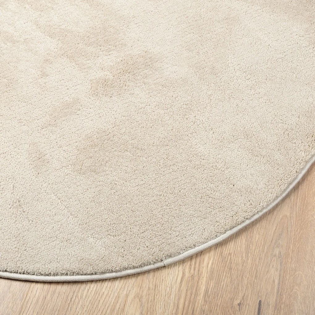 Tapete "HUARTE" de Pile Baixo, Suave e Lavável Bege 100x200 cm