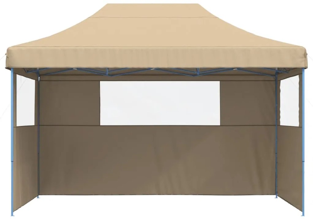 Tenda para festas pop-up dobrável com 3 paredes laterais bege