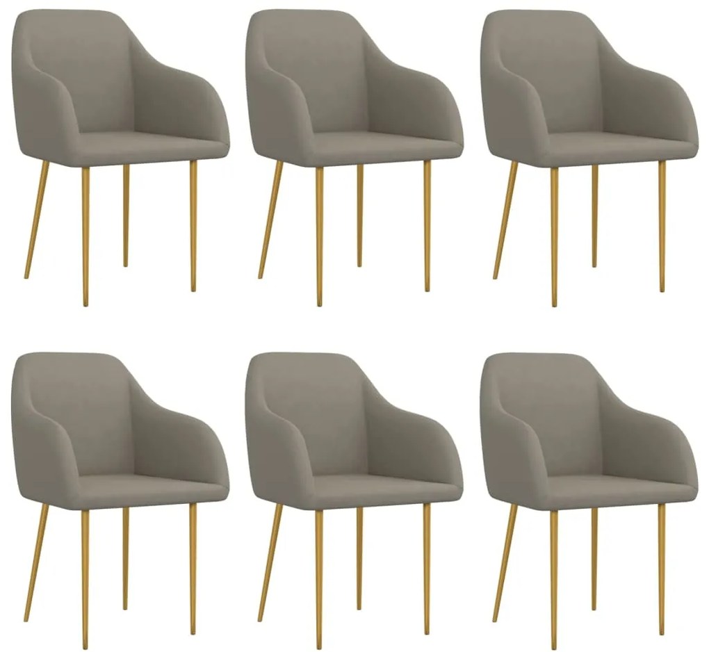 vidaXL Cadeiras de jantar 6 pcs veludo cinzento-claro