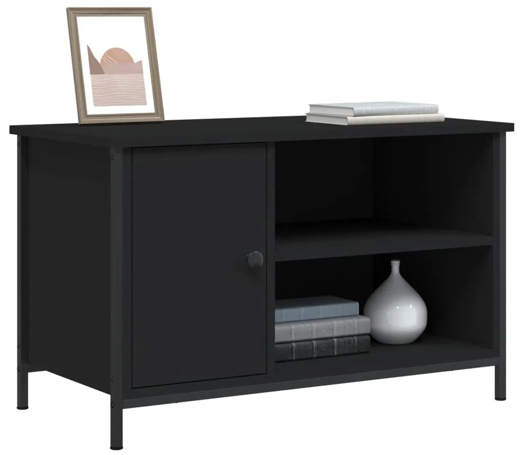 Móvel de TV 80x40x50 cm derivados de madeira preto